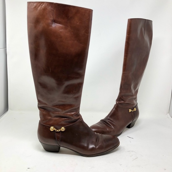 Salvatore Ferragamo Shoes - Vintage Salvatore Ferragamo brown leather boots A7